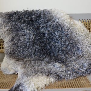 (XL) Cream-Dark Grey Ombre Gotland Sheepskin